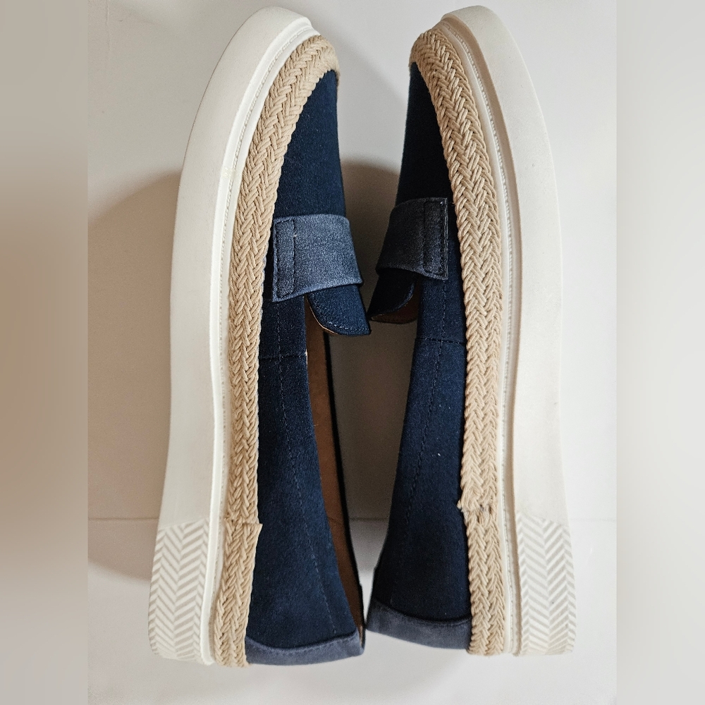 Abella sz 6.5 faux suede navy/blue white outsole rope detail comfort espadrilles - Picture 5 of 7